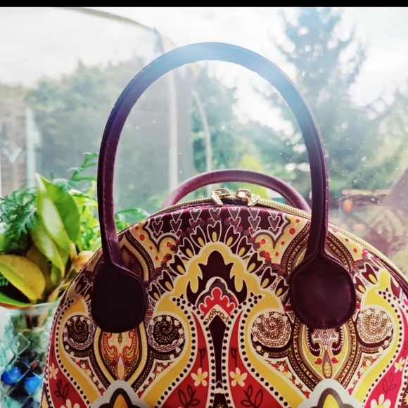 TED BAKER Paisley Print Beauty Vanity Travel Bag Make Up Yellow Purple Large NEW - Picture 6 of 12